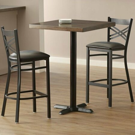 LANCASTER TABLE & SEATING LT 30'' Square Bar Height Recycled Wood Table - Espresso Finish 349B3030ESXB